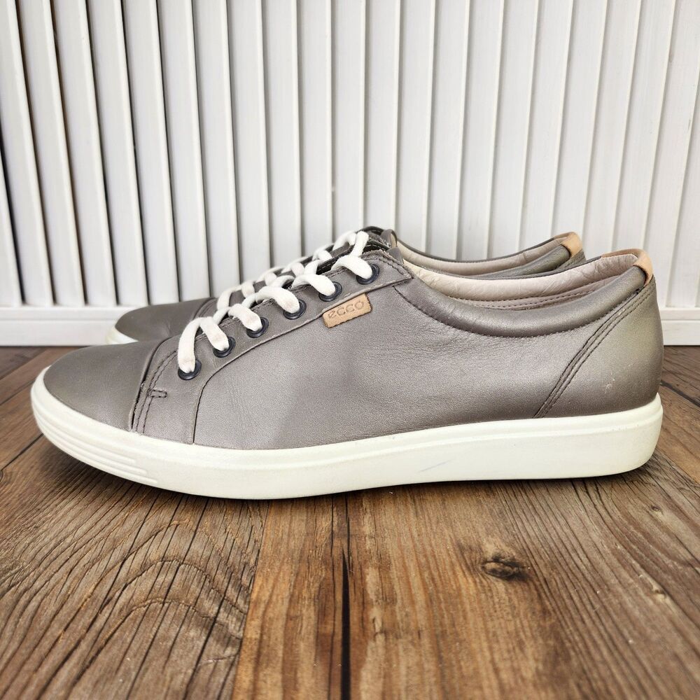 ECCO Soft 7 Womens 10.5 EU 41 Metallic Gray Casual City Lifestyle Sneakers Shoes - Picture 3 of 9